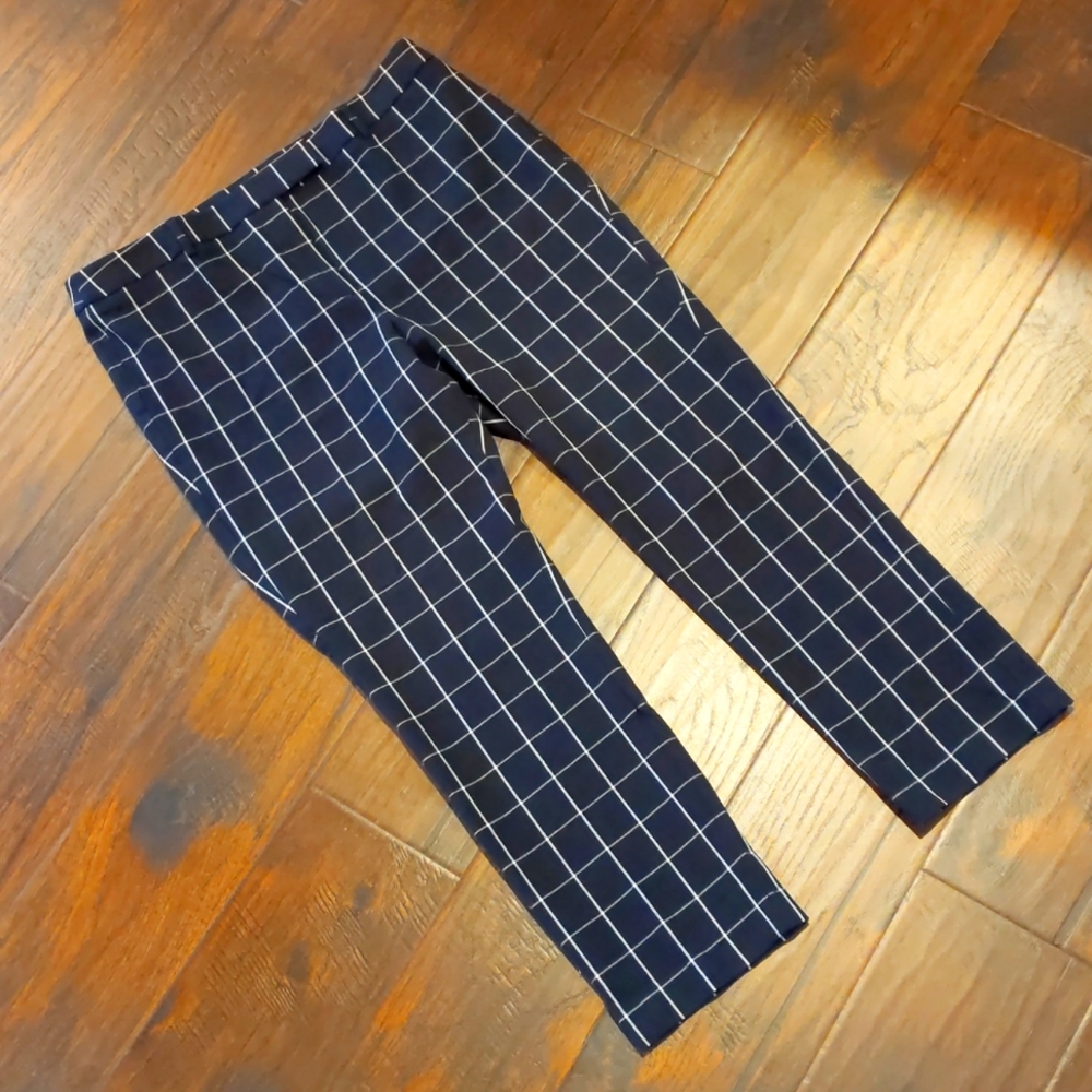Talbots Black & White Windowpane Plaid Dress Pants Size 12p